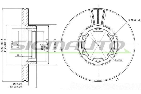 Disque de frein SIGMAUTO DBB016V
