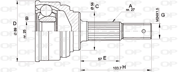 Jeu de joints, arbre de transmission OPEN PARTS CVJ5319.10