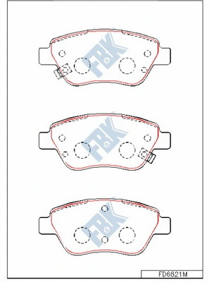 Kit de plaquettes de frein, frein à disque FBK FD6821M