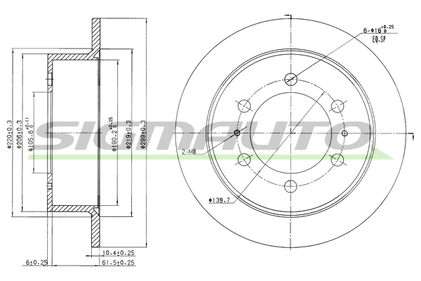 Disque de frein SIGMAUTO DBB400S