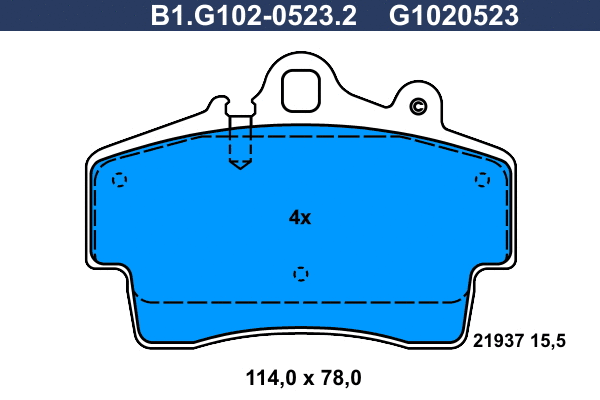 Kit de plaquettes de frein, frein à disque GALFER B1.G102-0523.2