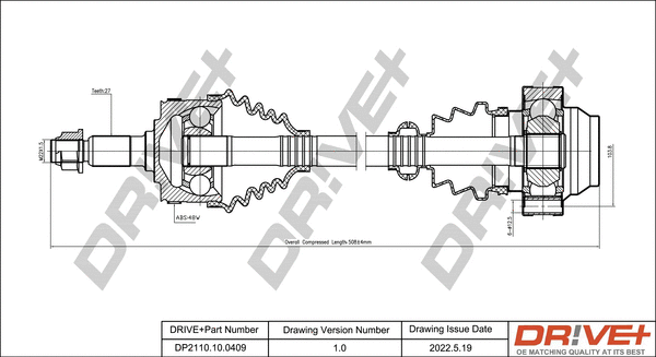 Arbre de transmission Dr!ve+ DP2110.10.0409