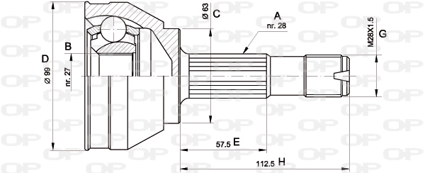 Jeu de joints, arbre de transmission OPEN PARTS CVJ5018.10