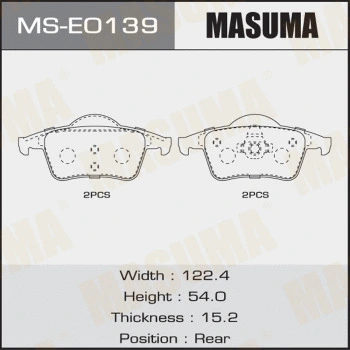 Jeu de mâchoires de frein MASUMA MS-E0139