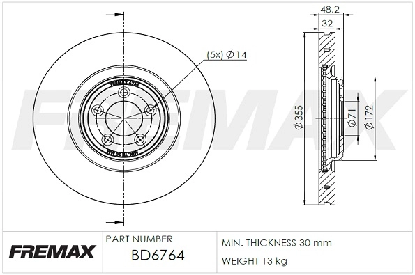 Disque de frein FREMAX BD-6764