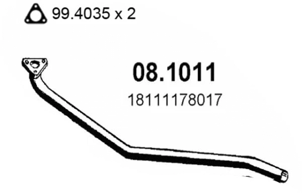 Tuyau d'échappement ASSO 08.1011