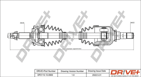 Arbre de transmission Dr!ve+ DP2110.10.0900