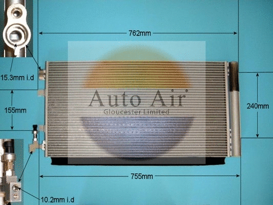 Condenseur, climatisation AUTO AIR GLOUCESTER 16-1101A