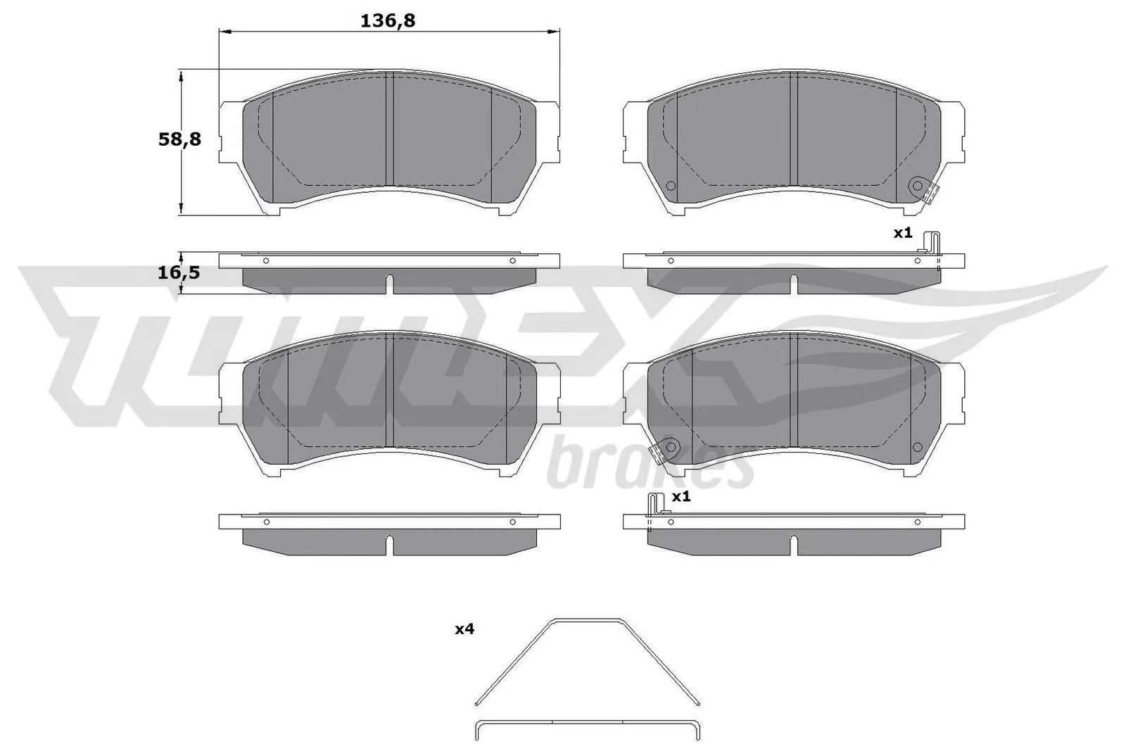 Kit de plaquettes de frein, frein à disque TOMEX Brakes TX 17-40
