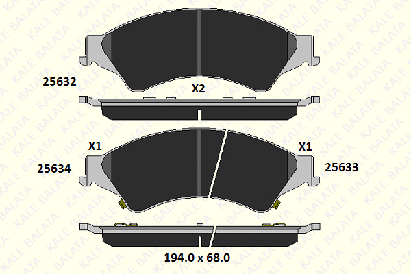 Kit de plaquettes de frein, frein à disque KALE 25632 164 05
