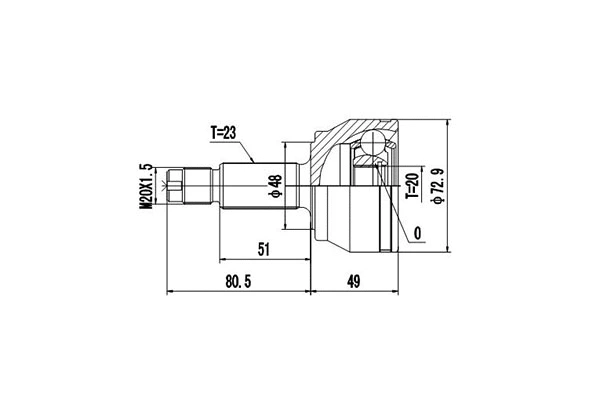 Jeu de joints, arbre de transmission DYNAMATRIX DCV818017