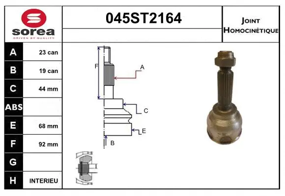 Jeu de joints, arbre de transmission STARTCAR 045ST2164