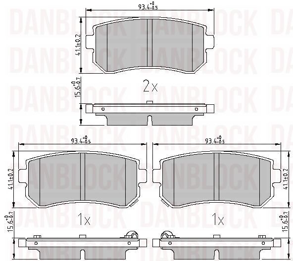 Kit de plaquettes de frein, frein à disque DANBLOCK DB 510983