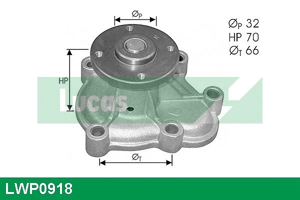 Pompe à eau, refroidissement du moteur LUCAS LWP0918
