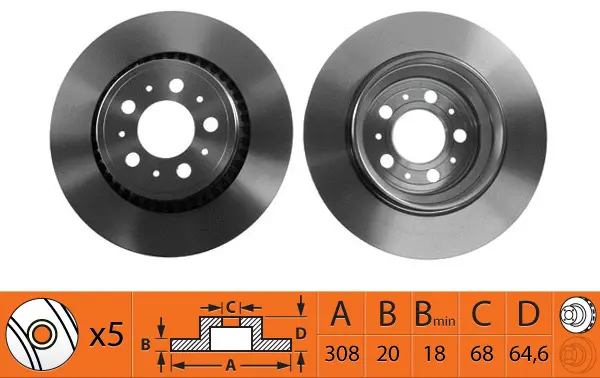 Disque de frein SB BR45107T