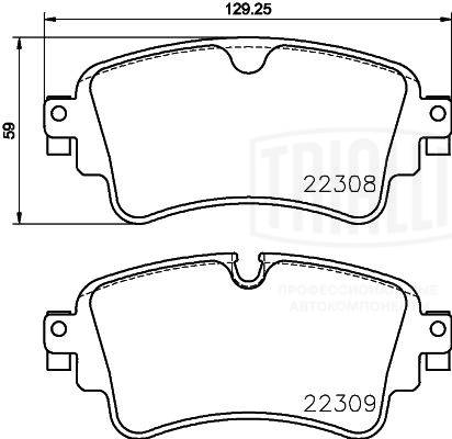 Kit de plaquettes de frein, frein à disque TRIALLI PF 4349