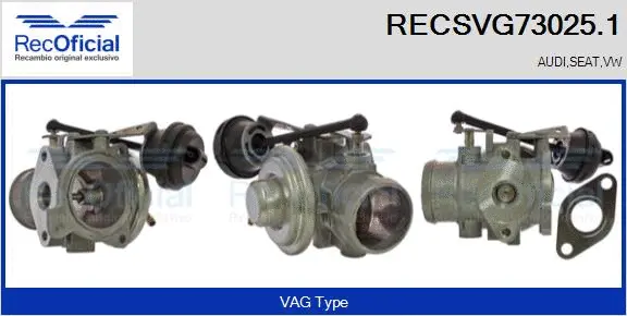 Vanne EGR RECOFICIAL RECSVG73025.1