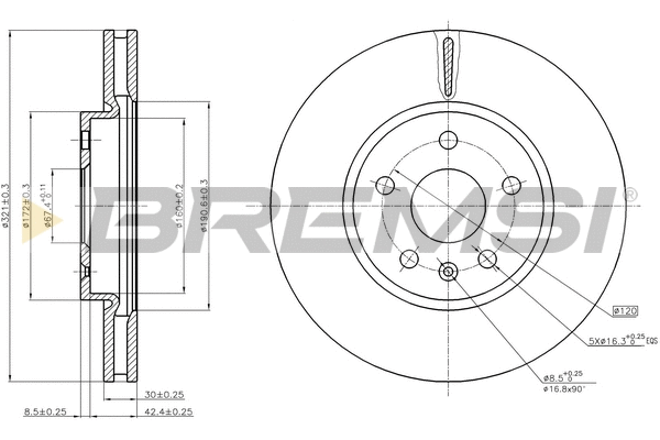 Disque de frein BREMSI CD7722V