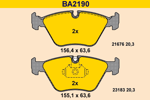 Kit de plaquettes de frein, frein à disque BARUM BA2190