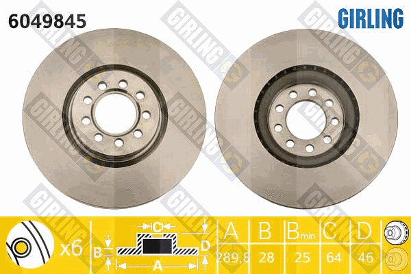 Disque de frein GIRLING 6049845