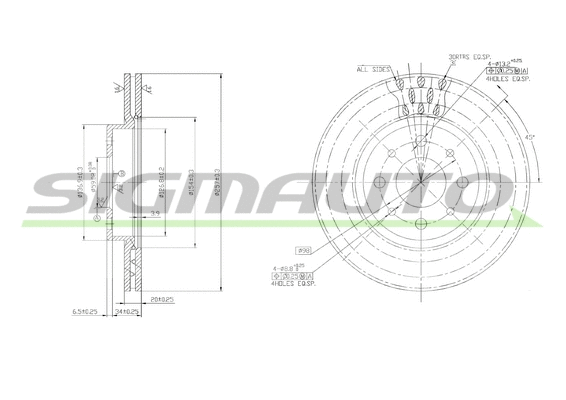 Disque de frein SIGMAUTO DBA521V