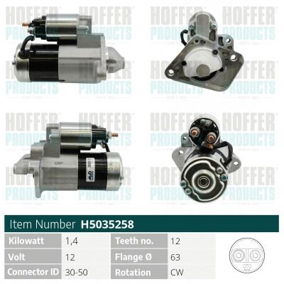 Démarreur HOFFER H5035258