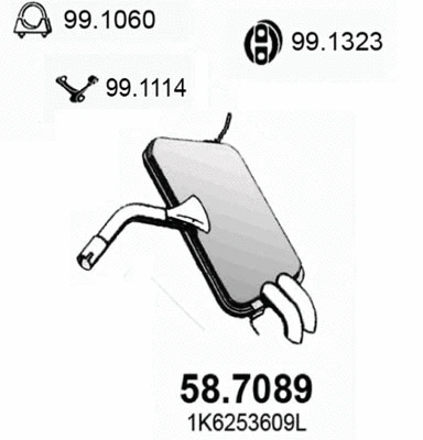 Silencieux arrière ASSO 58.7089