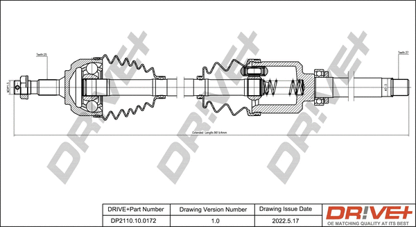 Arbre de transmission Dr!ve+ DP2110.10.0172