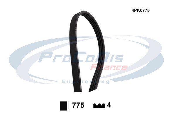 Courroie trapézoïdale à nervures PROCODIS FRANCE 4PK0775