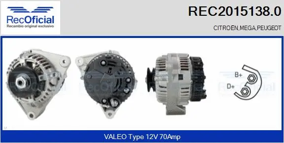 Alternateur RECOFICIAL REC2015138.0