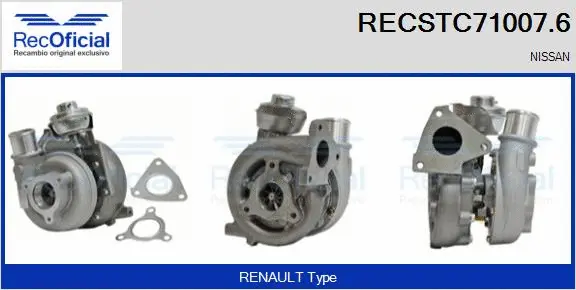 Turbocompresseur, suralimentation RECOFICIAL RECSTC71007.6