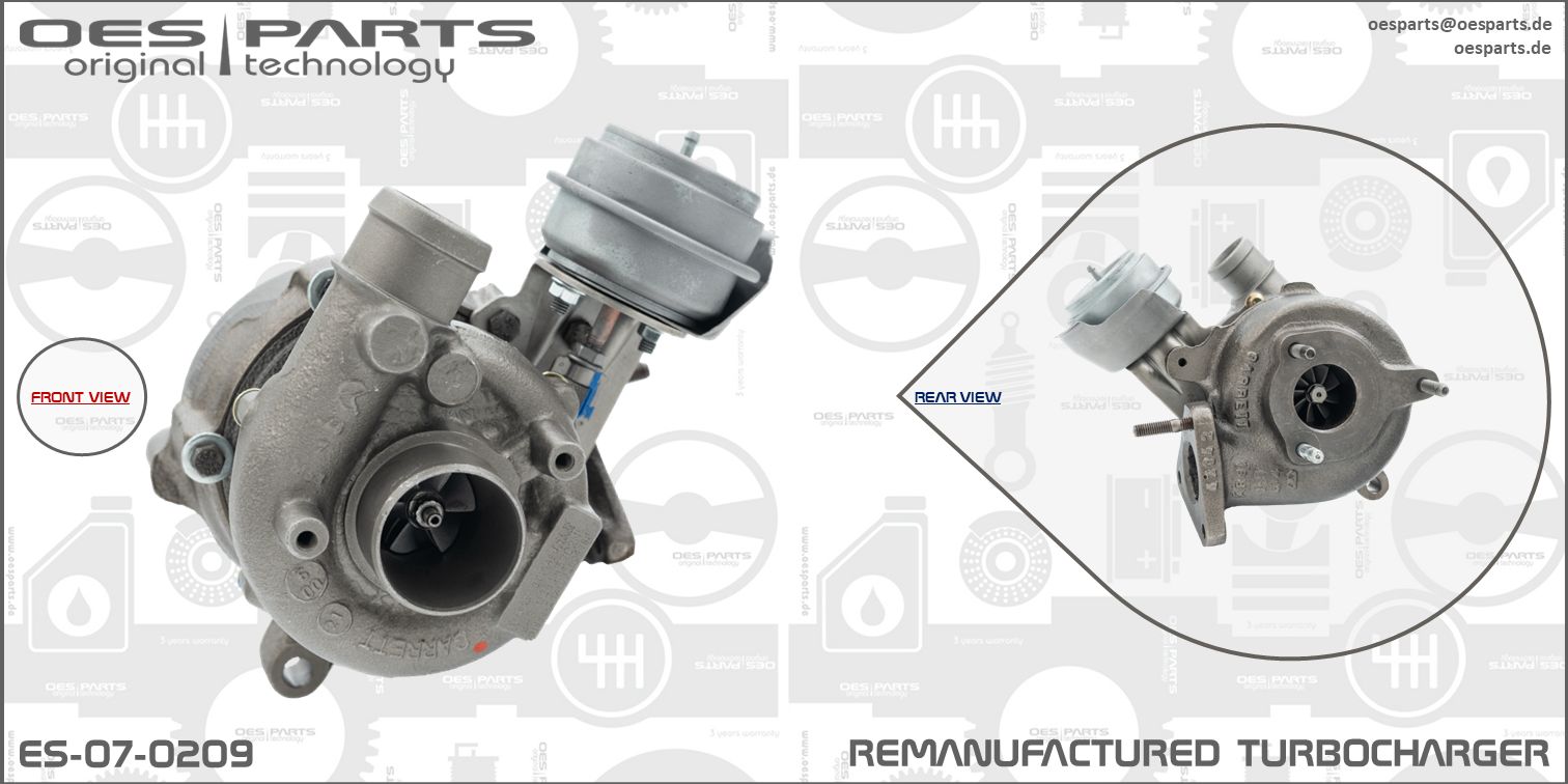 Turbocompresseur, suralimentation OES PARTS ES-07-0209