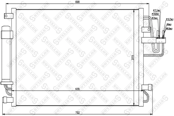 Condenseur, climatisation STELLOX 10-45108-SX