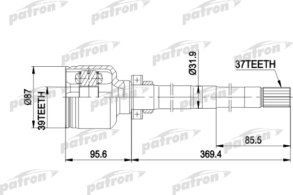 Jeu de joints, arbre de transmission PATRON PCV5016