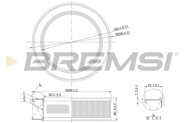Filtre à air BREMSI FA2072