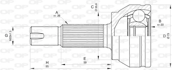 Jeu de joints, arbre de transmission OPEN PARTS CVJ5839.10