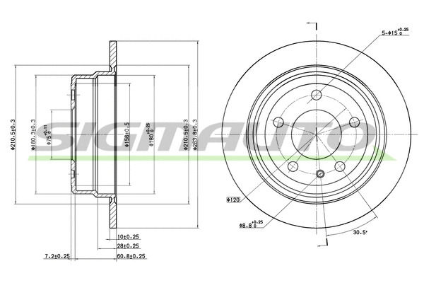 Disque de frein SIGMAUTO DBA303S