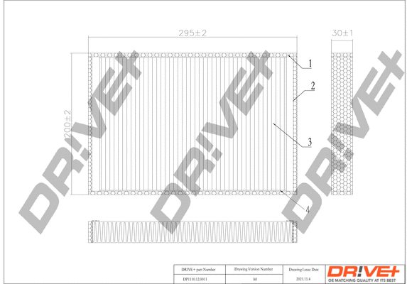 Filtre, air de l'habitacle Dr!ve+ DP1110.12.0011