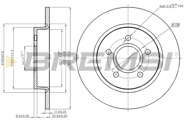 Disque de frein BREMSI CD8061S