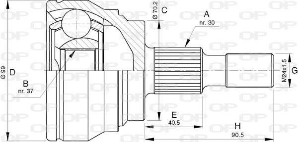 Jeu de joints, arbre de transmission OPEN PARTS CVJ5773.10