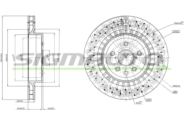 Disque de frein SIGMAUTO DBB863V