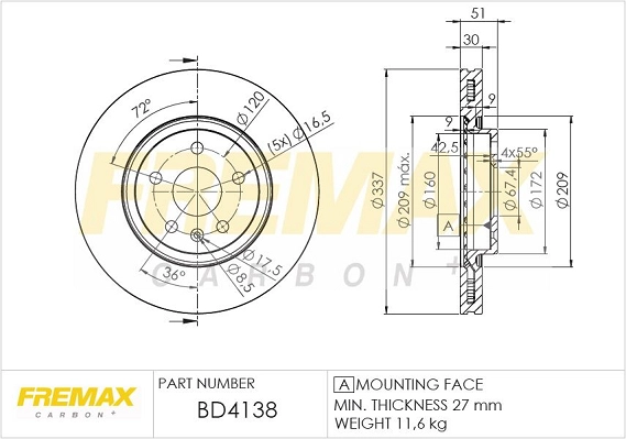 Disque de frein FREMAX BD-4138