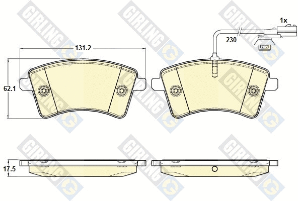 Kit de plaquettes de frein, frein à disque GIRLING 6119411
