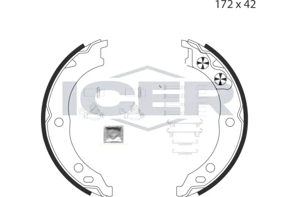 Jeu de mâchoires de frein, frein de stationnement ICER 79PB4019 C