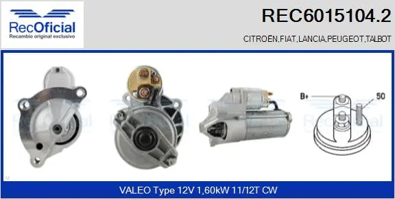 Démarreur RECOFICIAL REC6015104.2