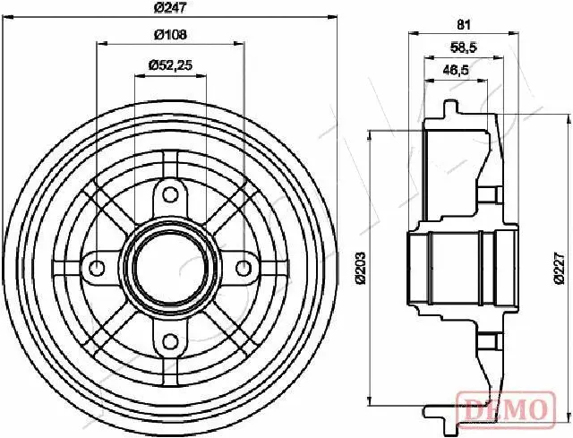 Tambour de frein ASHIKA 56-00-0609C