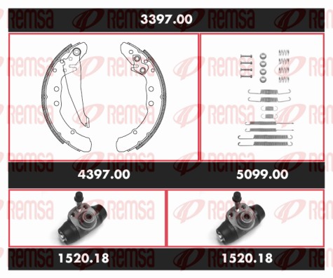 Kit de freins, freins à tambours REMSA 3397.00