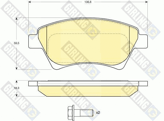 Kit de plaquettes de frein, frein à disque GIRLING 6115524