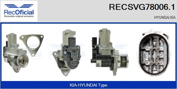 Vanne EGR RECOFICIAL RECSVG78006.1