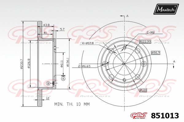 Disque de frein MAXTECH 851013